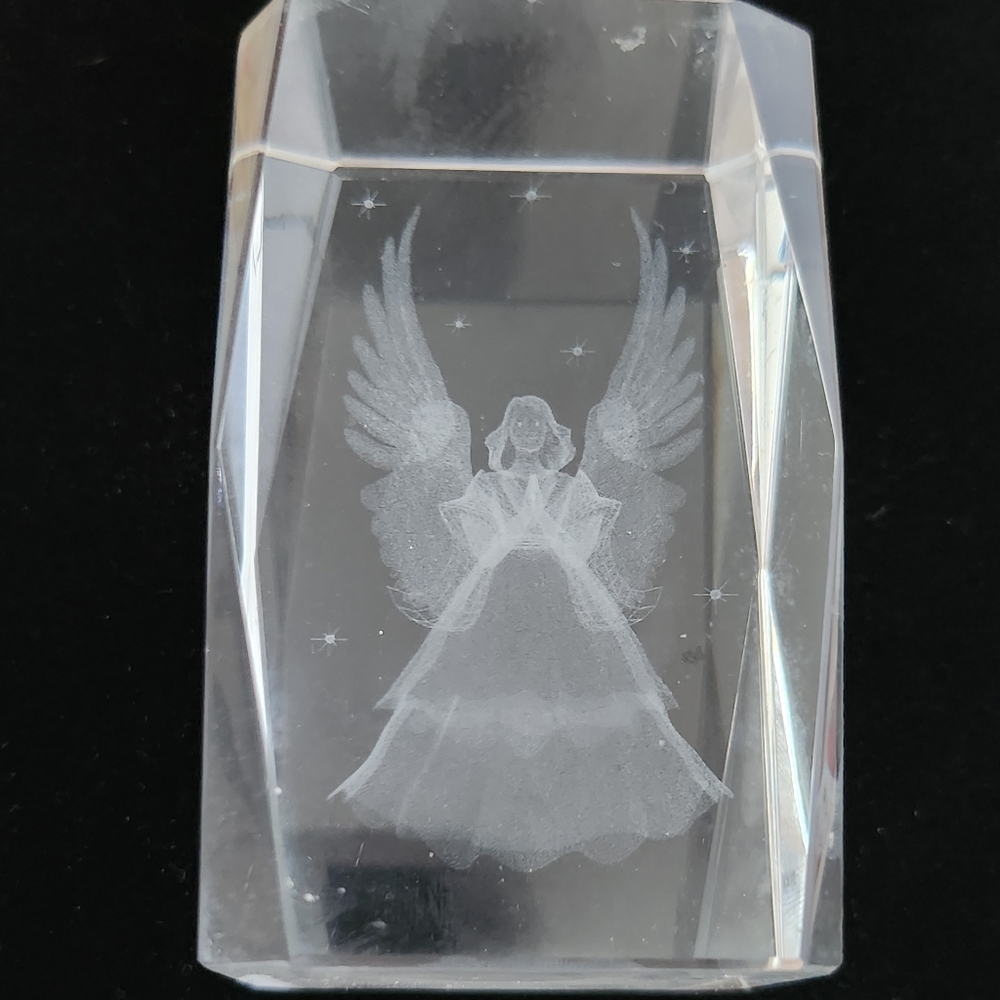 Angel 3D Laser Crystal Glass Paperweight